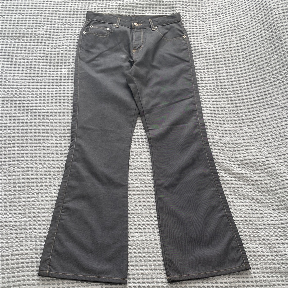 Vintage X Manager Grey Twill Mid-Rise Flared Pants